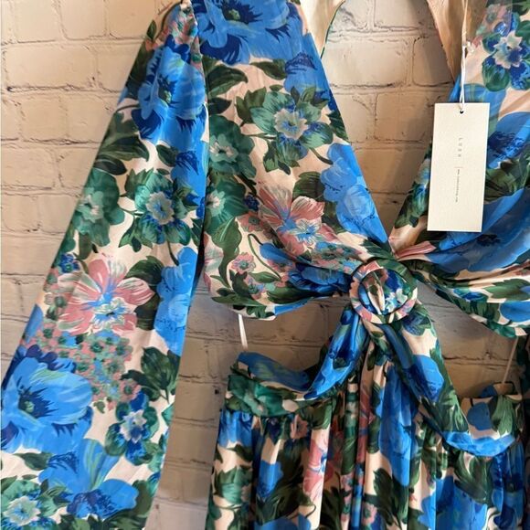 Lush Floral Cut Out Maxi Dress Size Medium - Picture 7 of 12
